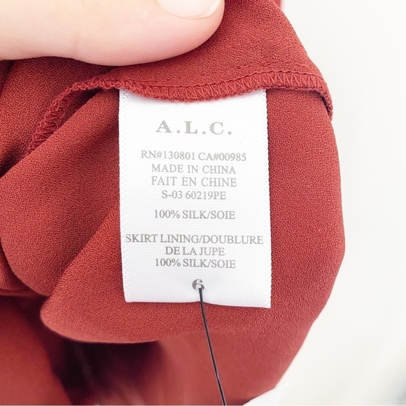 ALC Floral Silk Red and Blue Floral Sosta Dress Size 6 - Picture 7 of 9